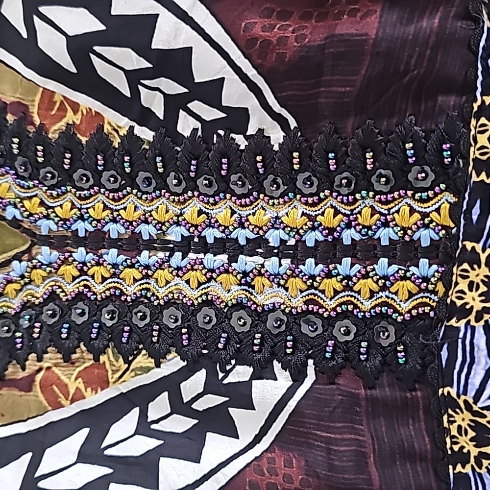 NWOT Anthropologie FALL BOHO Bhanuni by Jyoti Patterned Maxi SKY Dress - Picture 7 of 9
